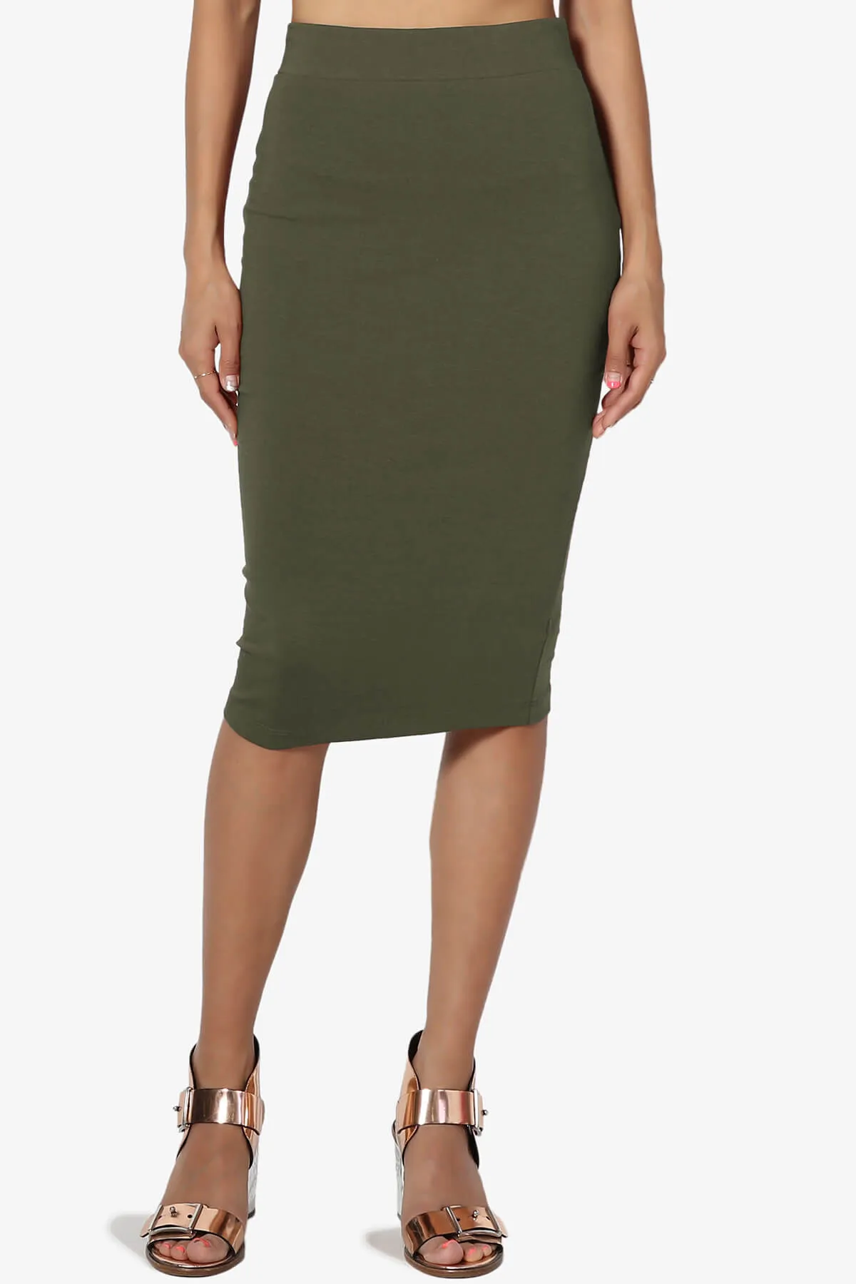 Karan Cotton Midi Pencil Skirt