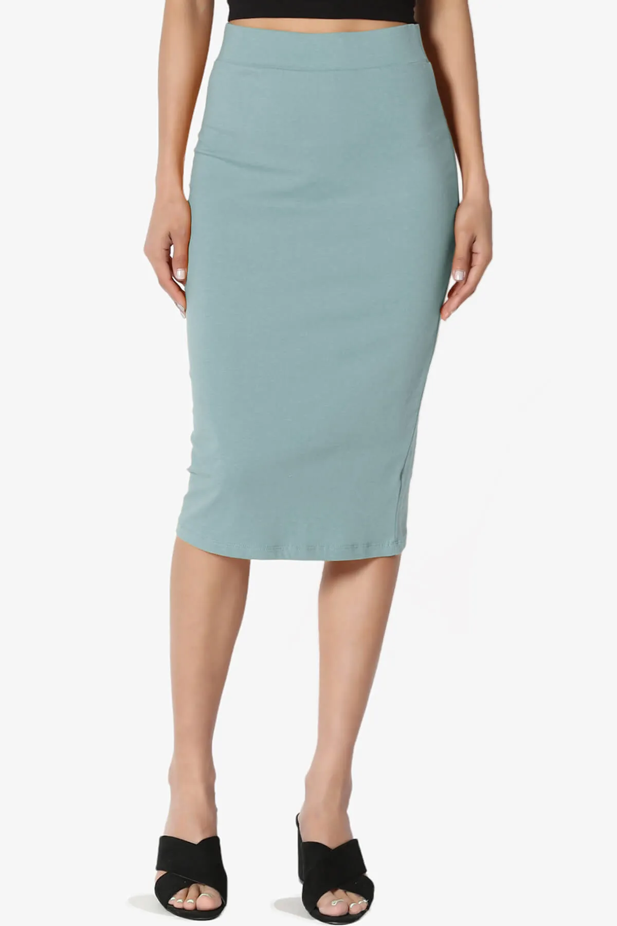 Karan Cotton Midi Pencil Skirt