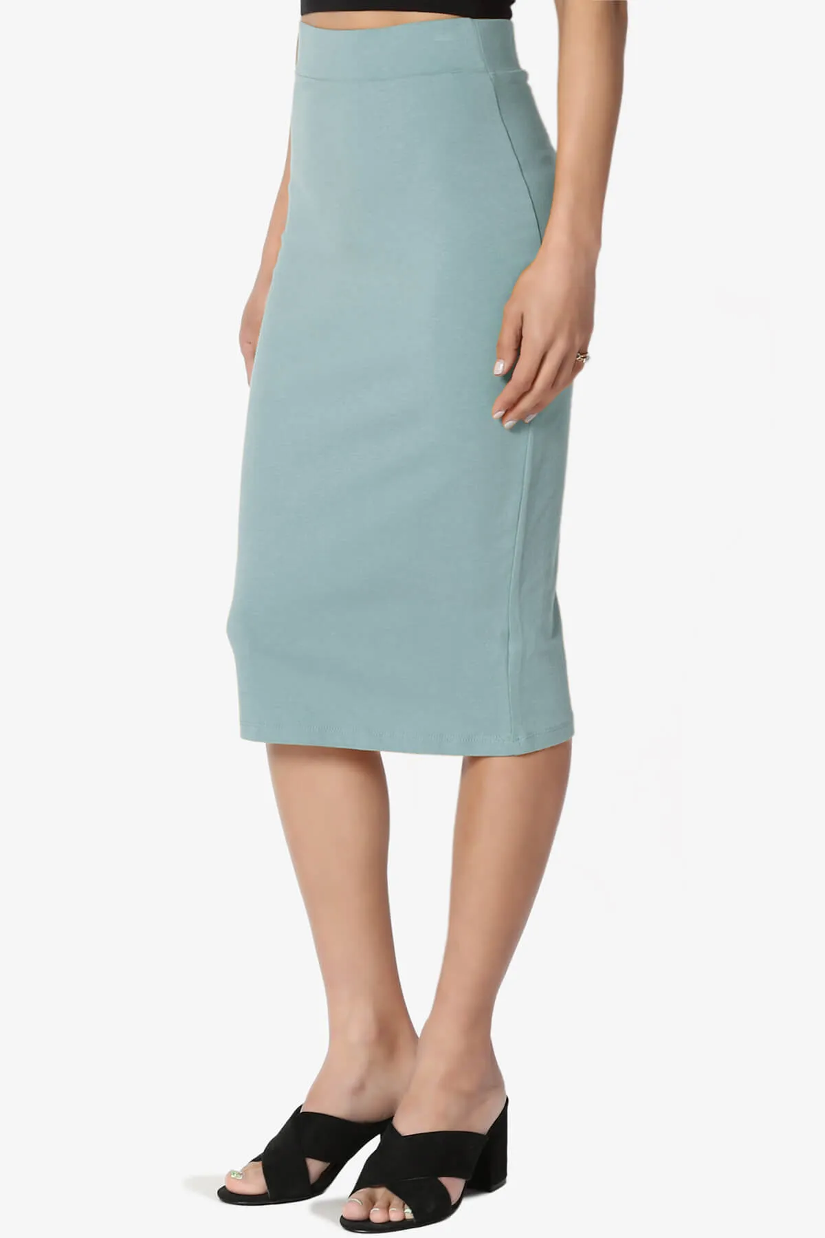 Karan Cotton Midi Pencil Skirt