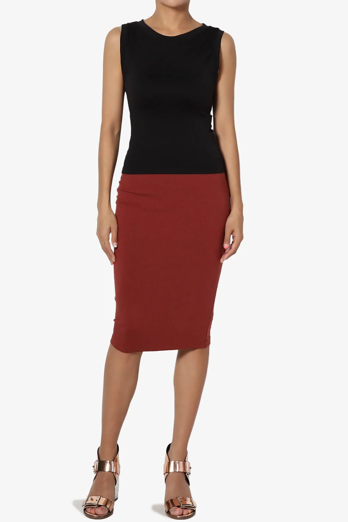 Karan Cotton Midi Pencil Skirt