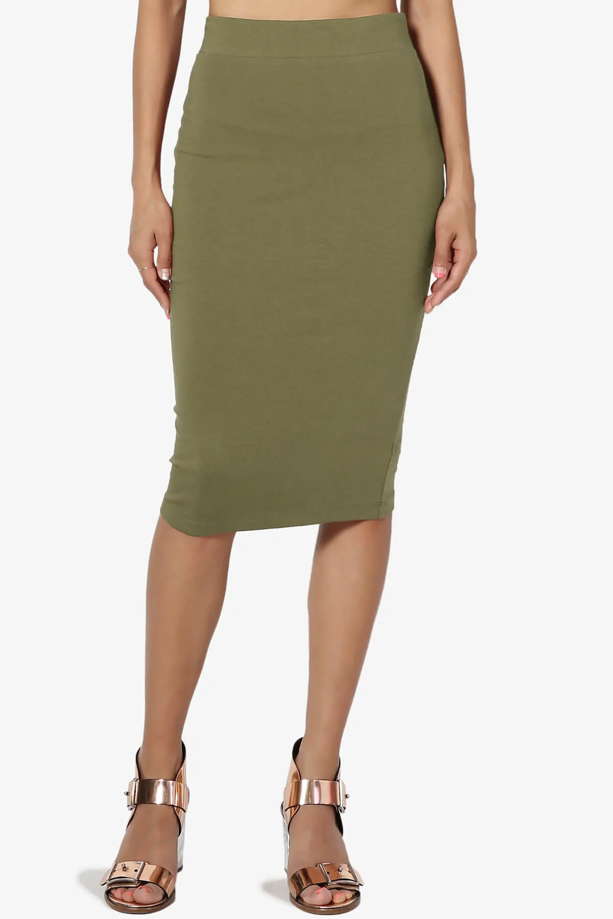 Karan Cotton Midi Pencil Skirt
