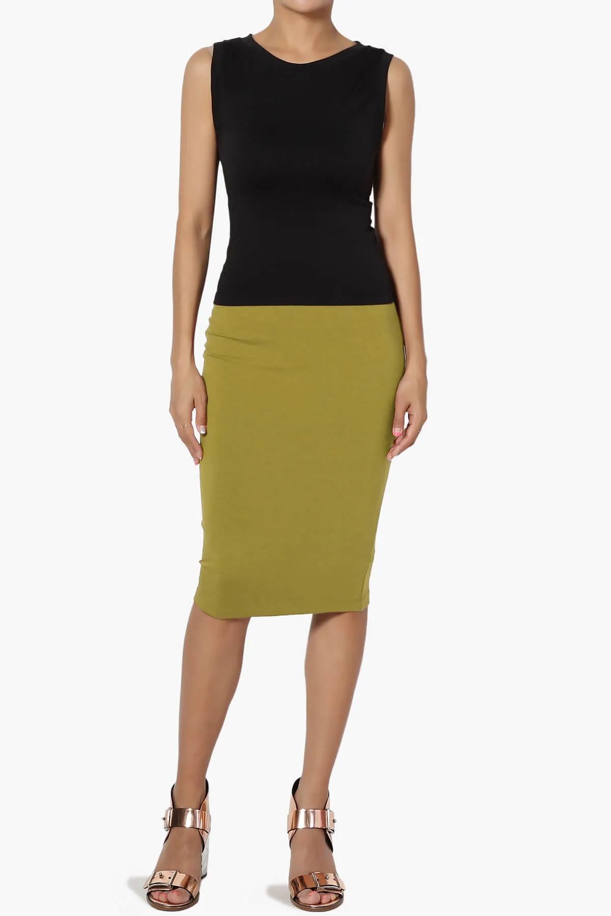 Karan Cotton Midi Pencil Skirt