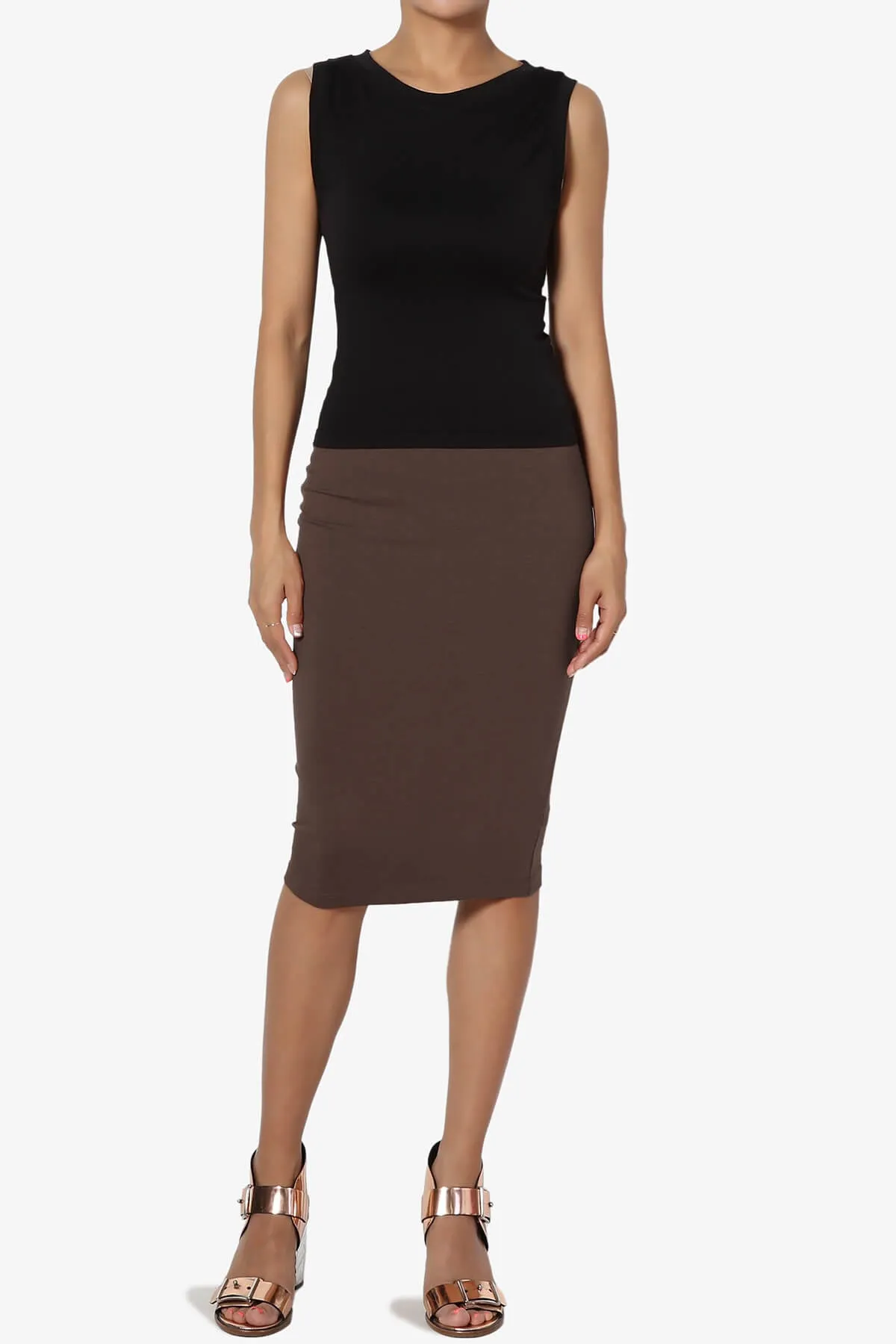 Karan Cotton Midi Pencil Skirt
