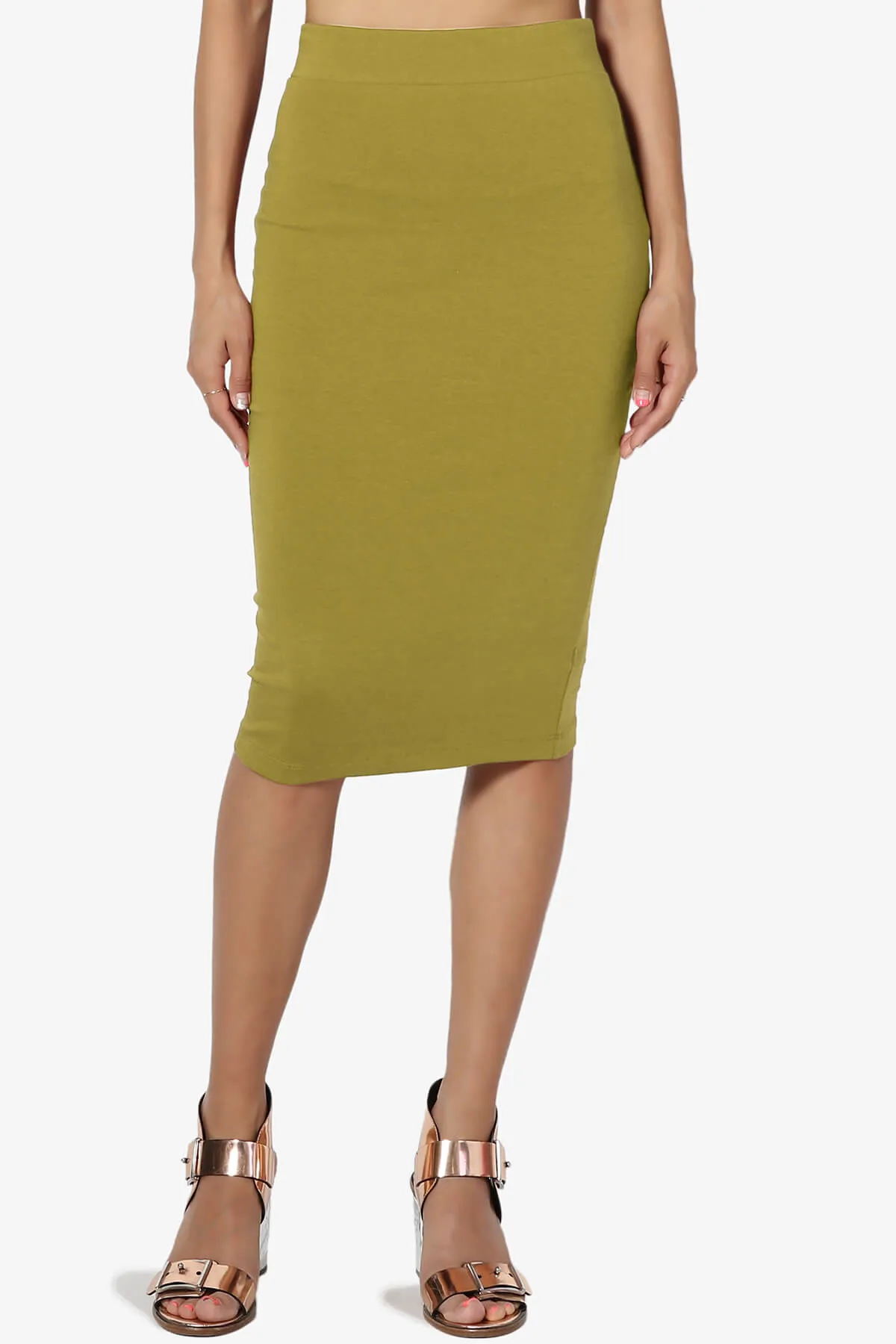 Karan Cotton Midi Pencil Skirt