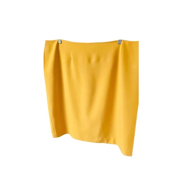 KASPER PLUS SIZE Womens Gold Back Slit Knee High Pencil Skirt Size 24W