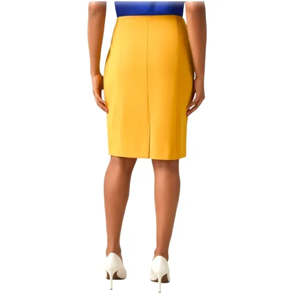 KASPER PLUS SIZE Womens Gold Back Slit Knee High Pencil Skirt Size 24W