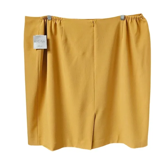 KASPER PLUS SIZE Womens Gold Back Slit Knee High Pencil Skirt Size 24W