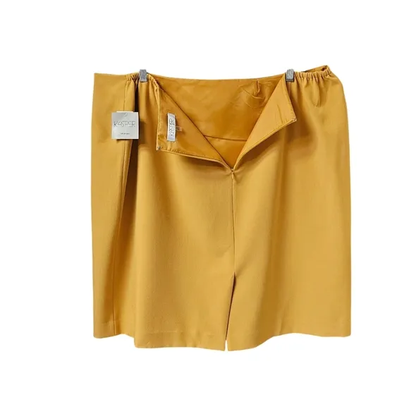 KASPER PLUS SIZE Womens Gold Back Slit Knee High Pencil Skirt Size 24W