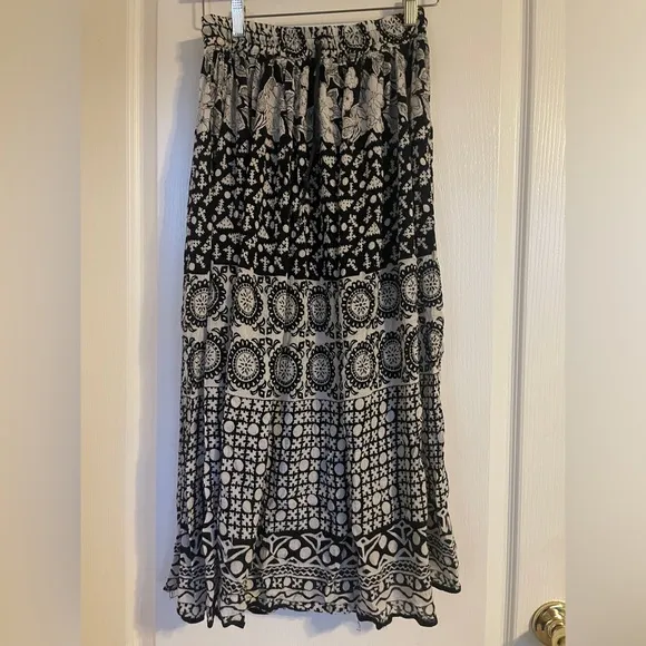 Kathmandu Original Aztec Boho Print Maxi Skirt One Size Peasant Hippie Casual