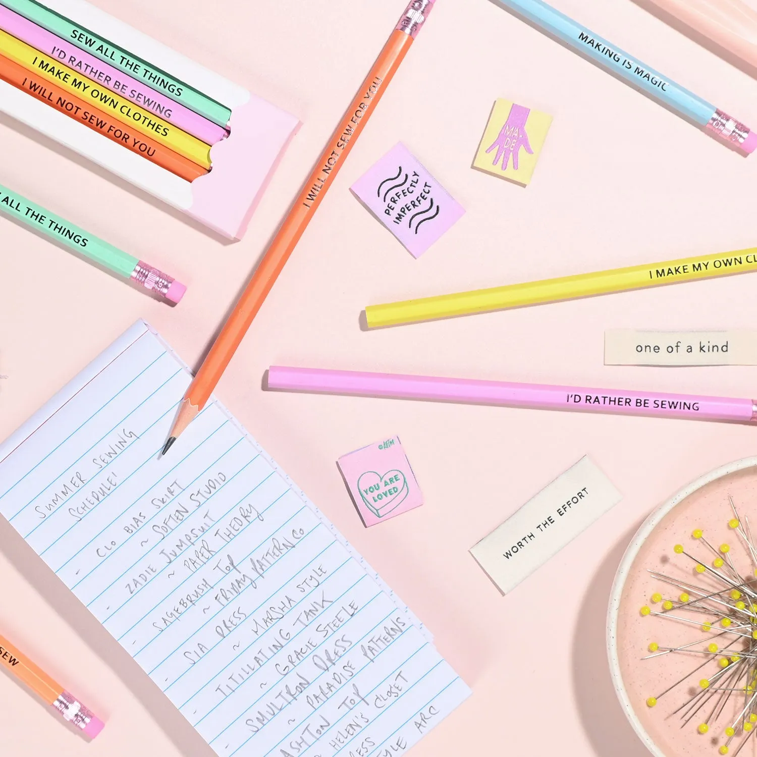 KATM Sewing Themed Pencils | Pack of 6 HB Pencils