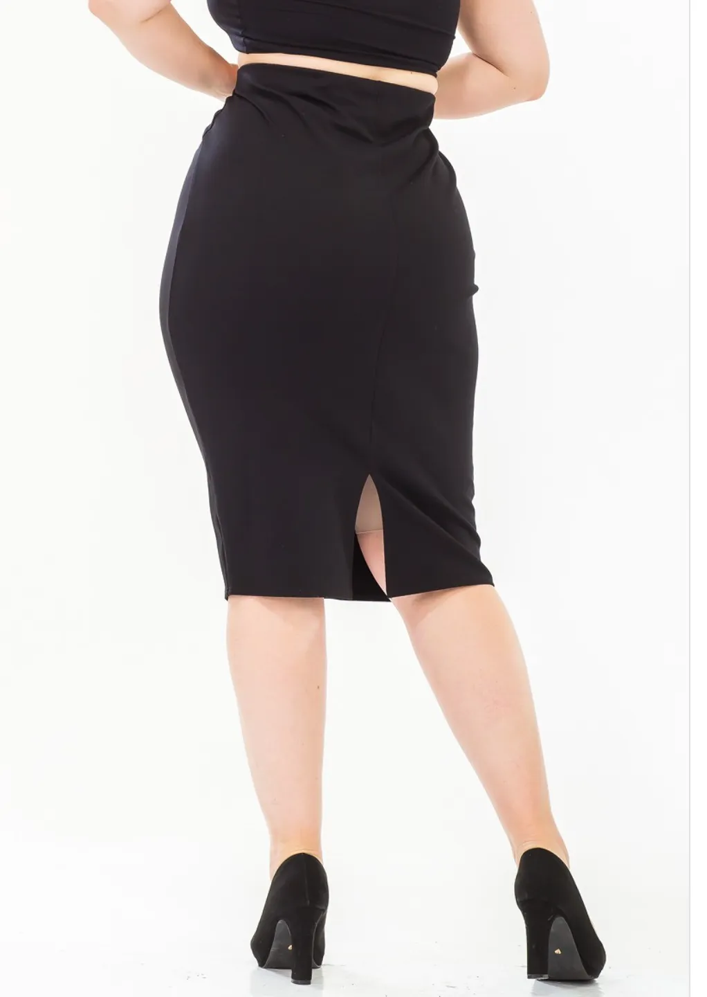 KIMORA LITTLE BLACK PENCIL SKIRT | (PLUS SIZE)