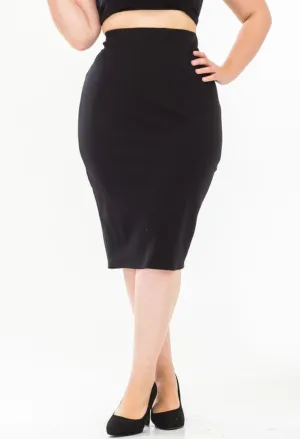 KIMORA LITTLE BLACK PENCIL SKIRT | (PLUS SIZE)