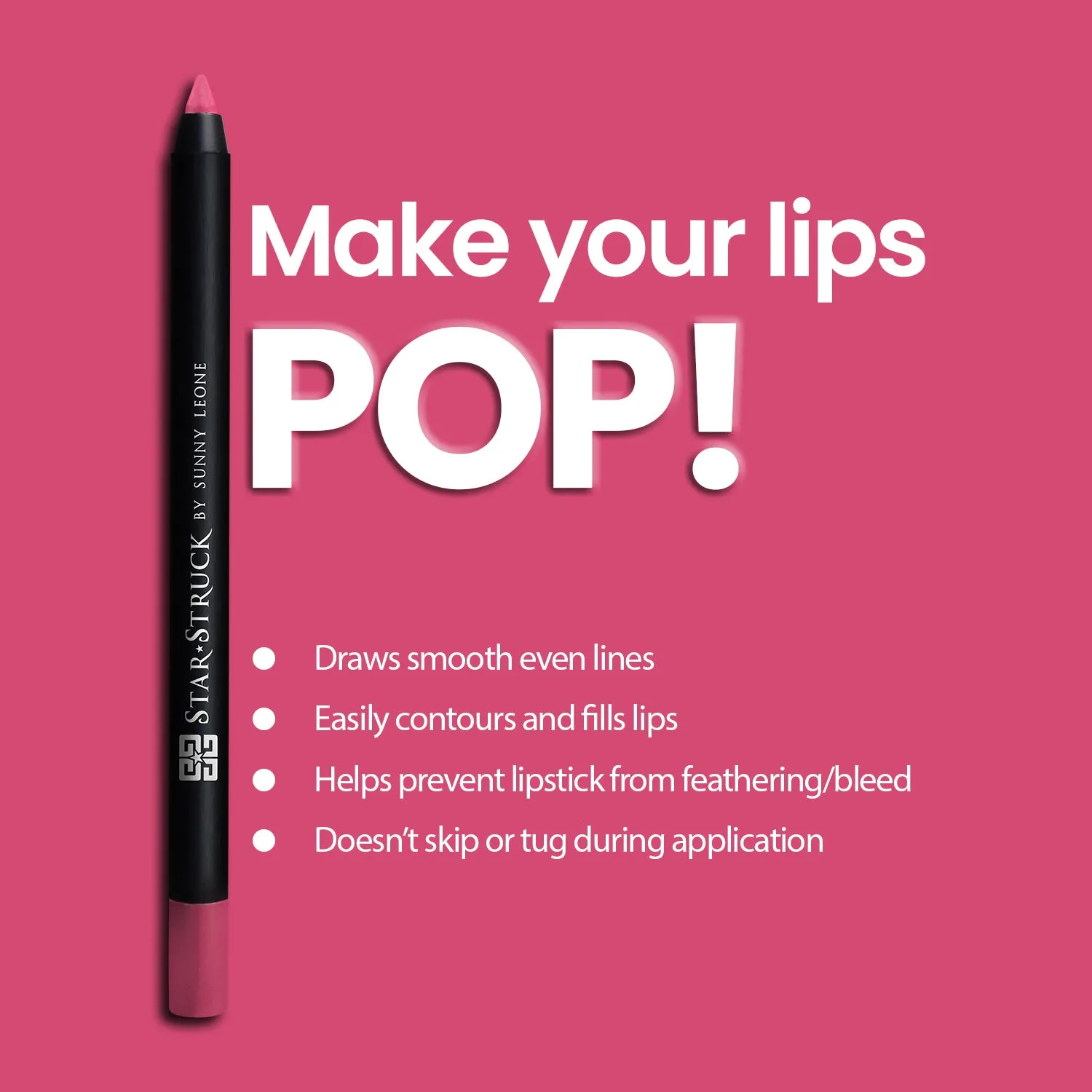 Kiss Me Pink - Long Wear Lip Liner, Pink | 1.2gms