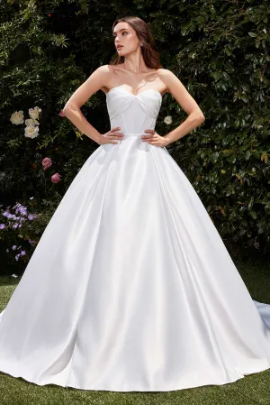 Ladivine CDS512W Dress Strapless Satin Bridal A-Line Ball Gown