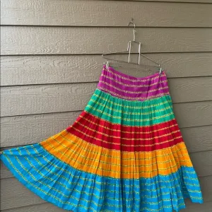 Lauren Ralph Lauren Tiered Boho stripped Maxi gypsy Skirt Size L