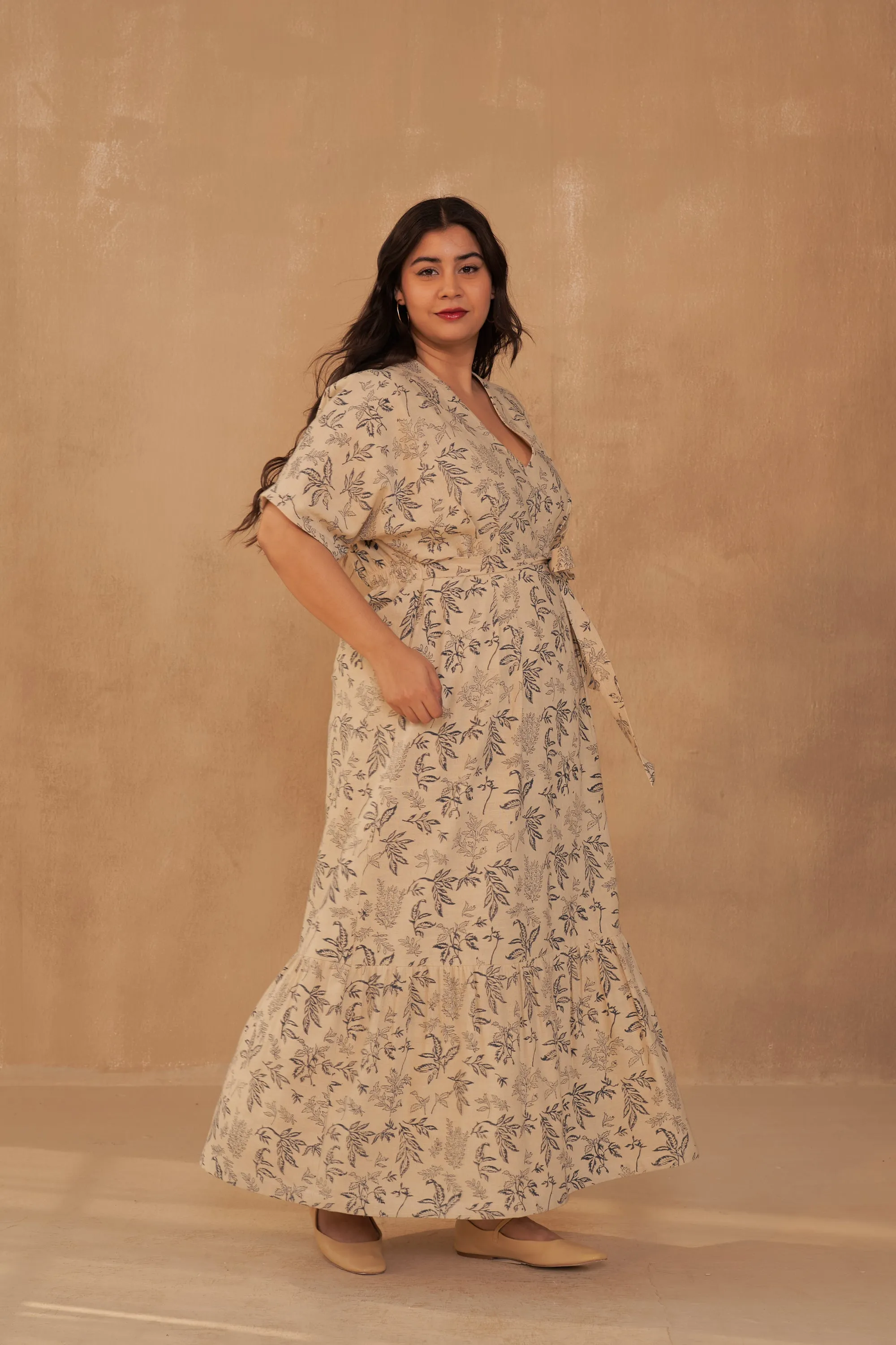 Leafy Bloom Kala Cotton Maxi Dress