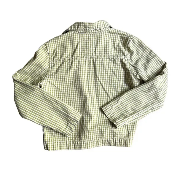 Levi’s Premium Shrunken Chore Coat Green Gingham Size XS Janey Check Split Pea