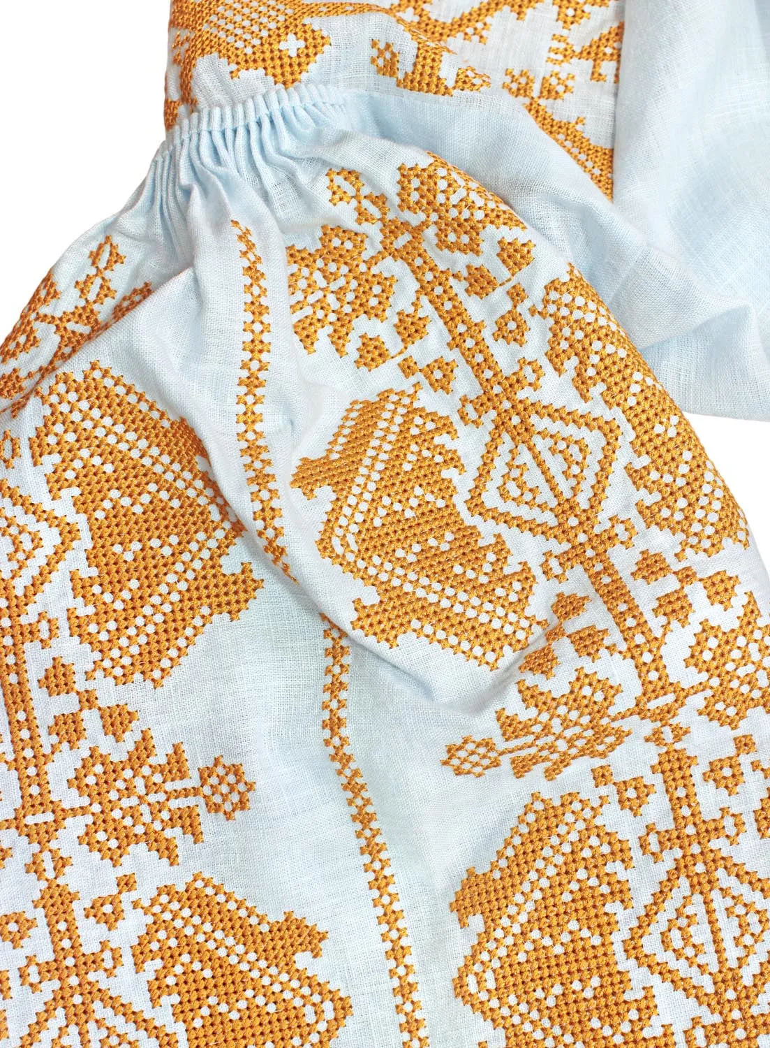 Light blue Kaftan with embroidery