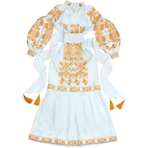 Light blue Kaftan with embroidery