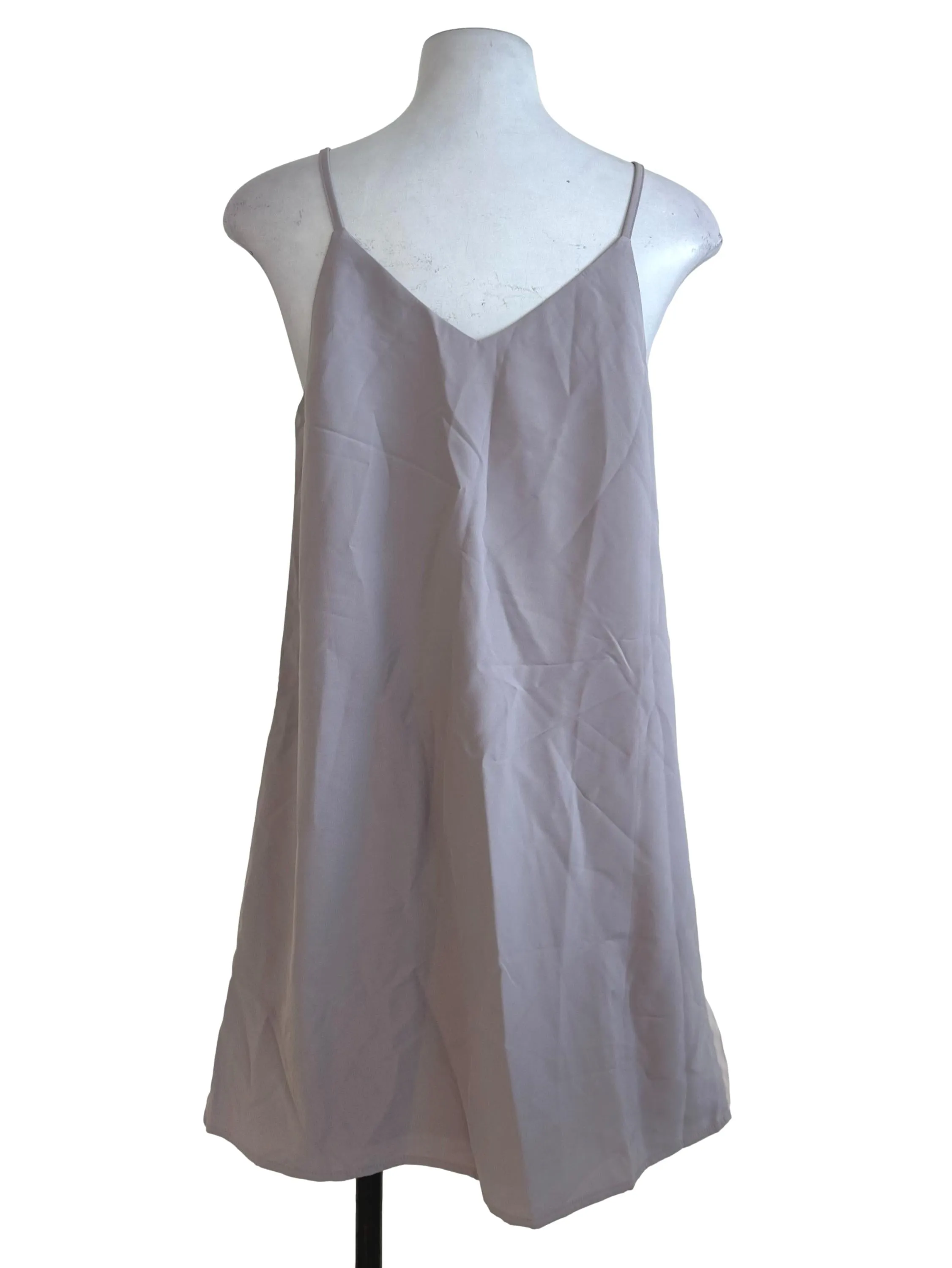 Light Grey Pleated Spaghetti Strap Dress LB