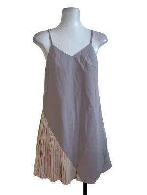 Light Grey Pleated Spaghetti Strap Dress LB