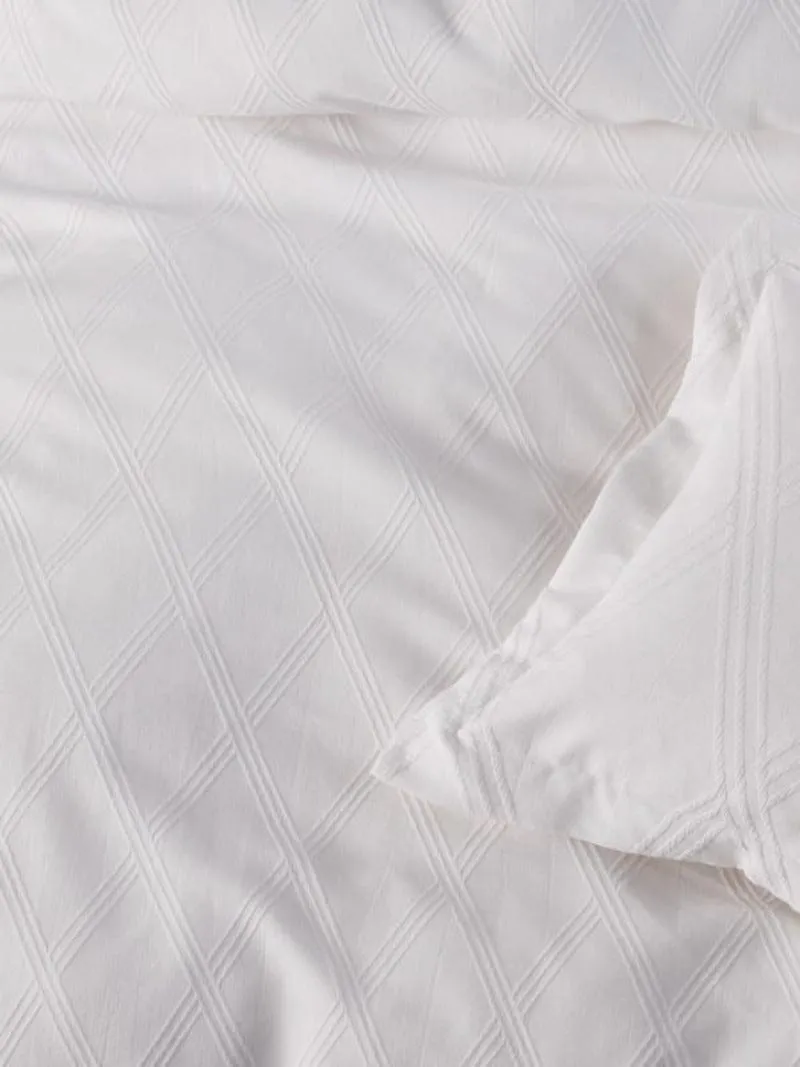 Linen House White Antoine Duvet Cover Set
