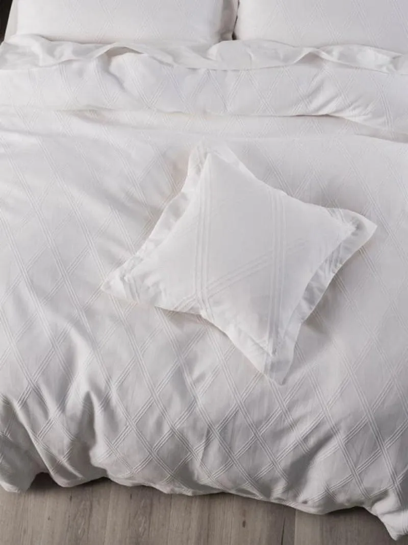 Linen House White Antoine Duvet Cover Set