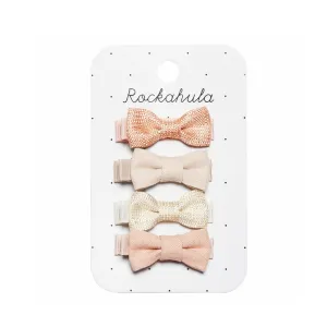 Linen Mini Bow Clips