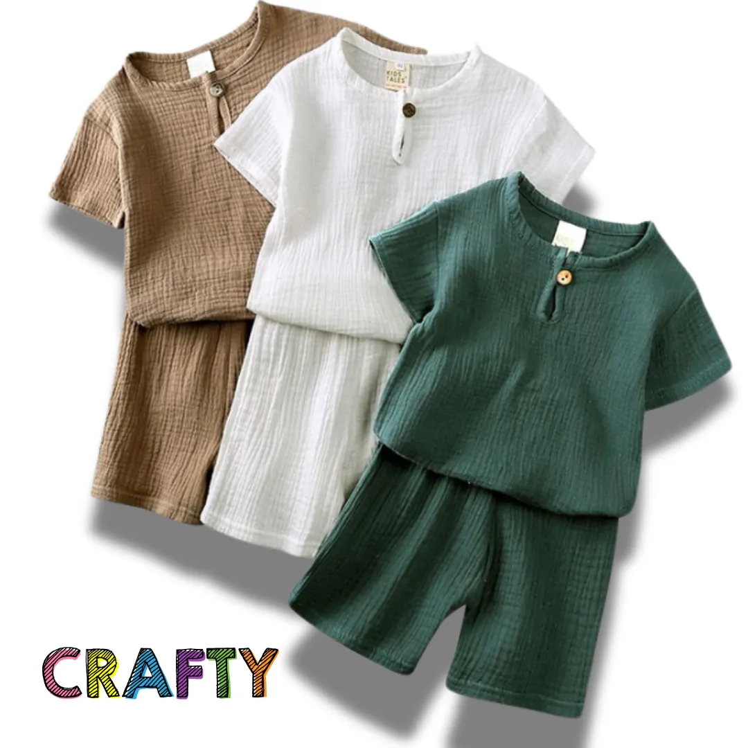 Linen Short Set - White