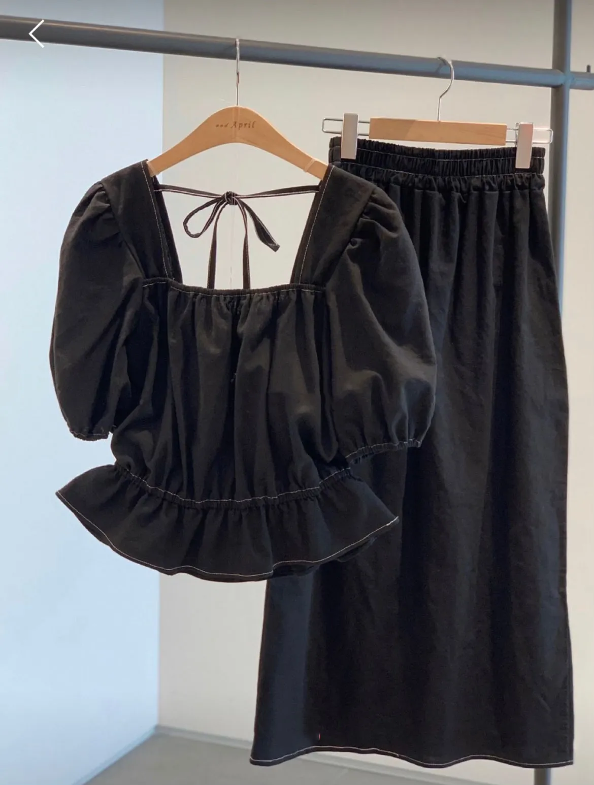 Linen Square neck Blouse   Skirt Set up
