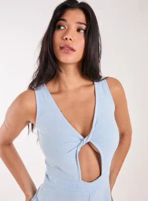 Linen Style Twist Front Playsuit