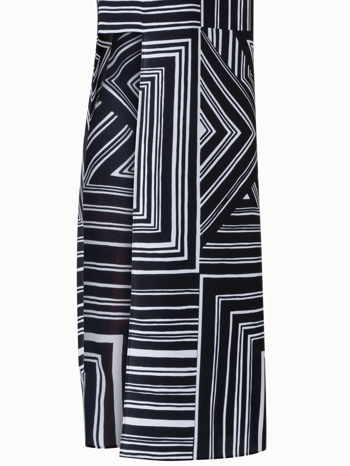 Long Silk Tunic with Lizzi's Lines Print