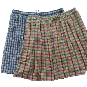 Lot of 2 Orvis Seersucker Check Skirts XL Cotton Lightweight Flared Skirts