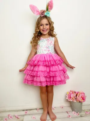 Lovely Spring Days Lace Tiered Tutu Dress