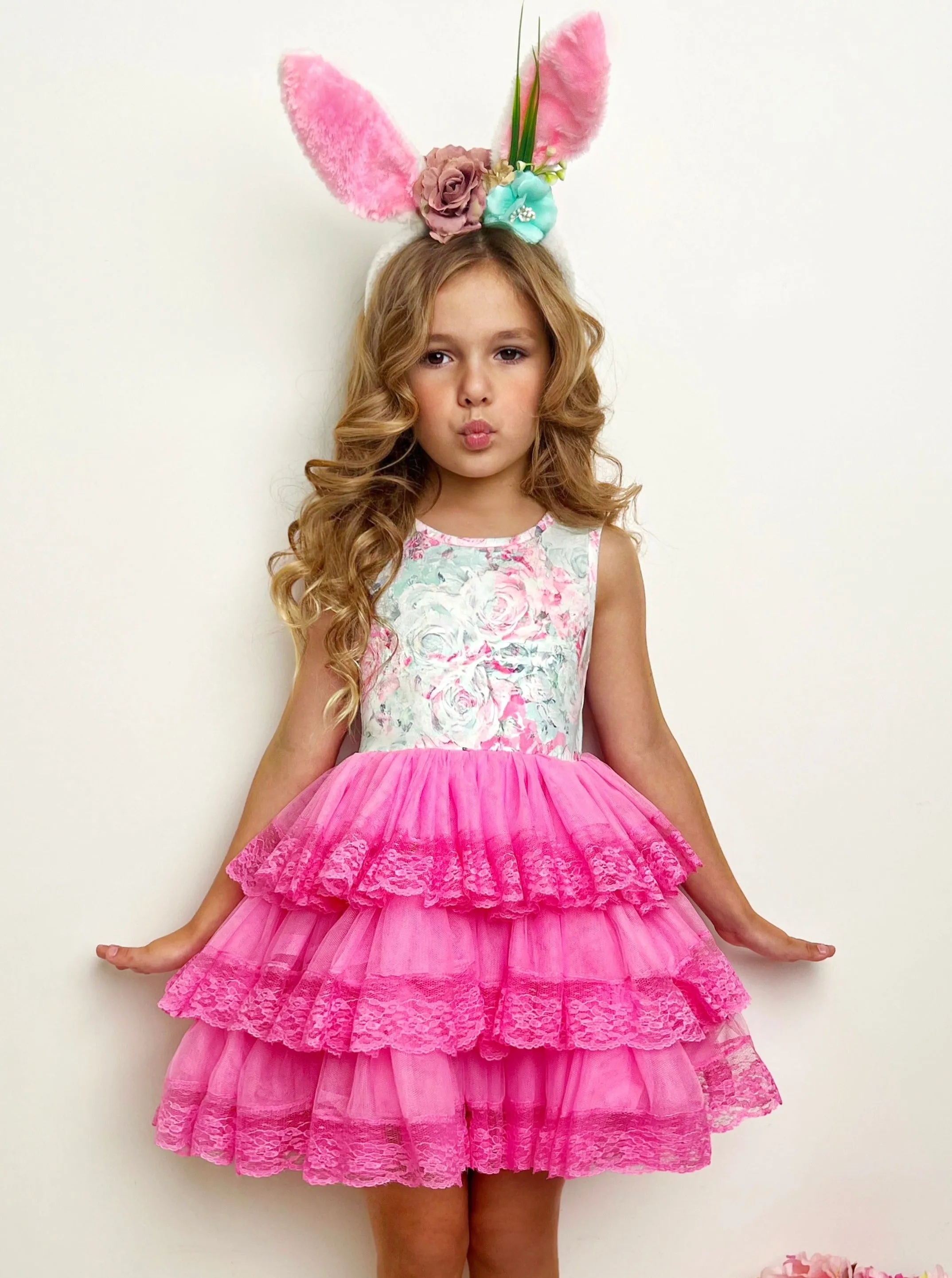 Lovely Spring Days Lace Tiered Tutu Dress