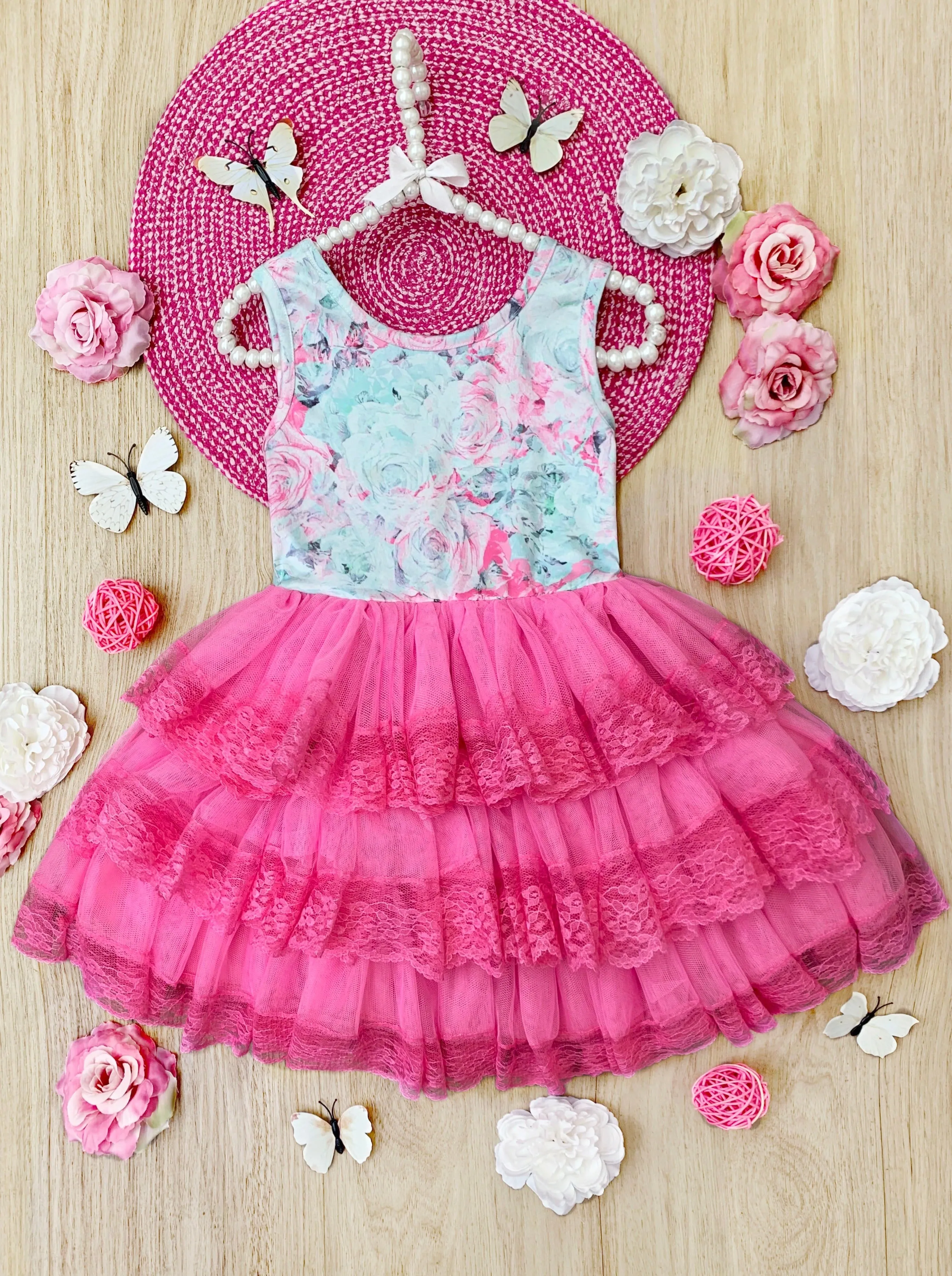 Lovely Spring Days Lace Tiered Tutu Dress