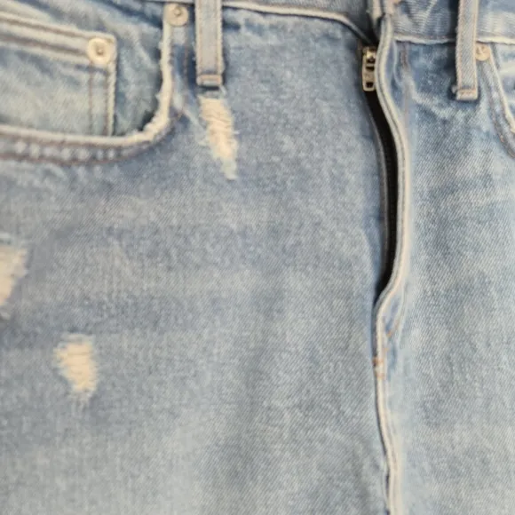 Lovers and Friends Distressed Denim Mini Skirt