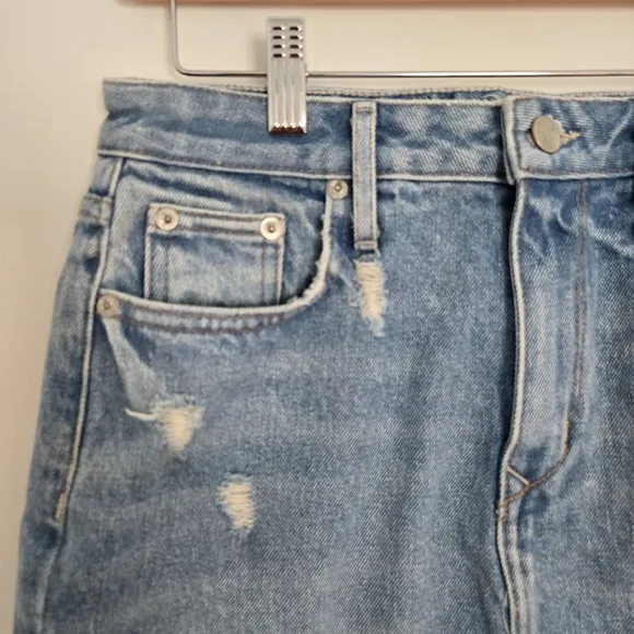 Lovers and Friends Distressed Denim Mini Skirt