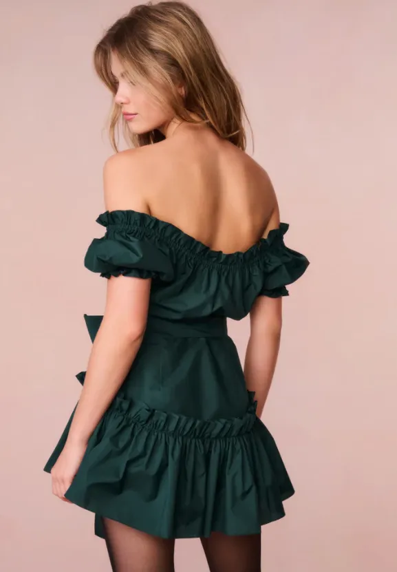 LoveShackFancy Estine Taffeta Mini Dress