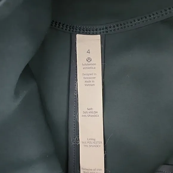 Lululemon &amp;Go Cityfarer Dark Fuel Green Stretch Mini Slip On Pencil Skirt Size 4