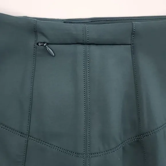 Lululemon &amp;Go Cityfarer Dark Fuel Green Stretch Mini Slip On Pencil Skirt Size 4