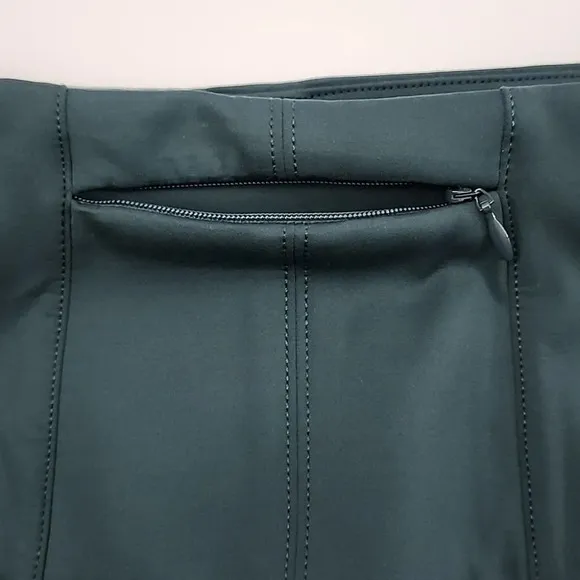 Lululemon &amp;Go Cityfarer Dark Fuel Green Stretch Mini Slip On Pencil Skirt Size 4