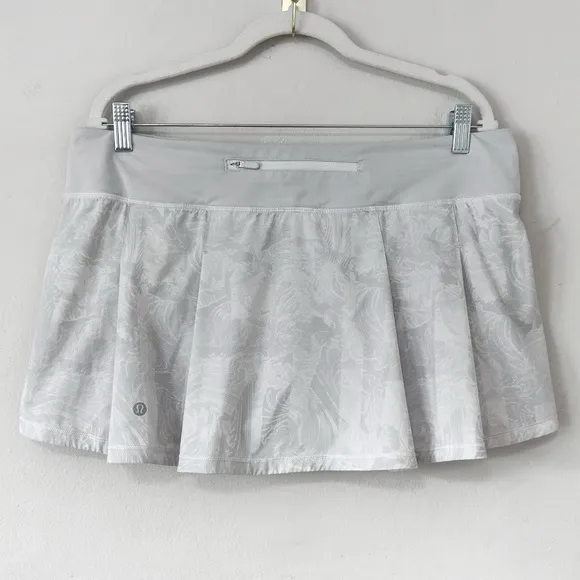 Lululemon Pace Rival Skirt Skort in Eternal Wave White Pleated Mini Tennis