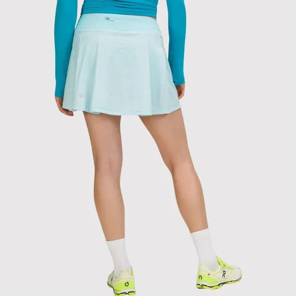 Lululemon Womens Skort Blue Pace Rival Mini Pleated A Line Skirt Stretch 10 Tall