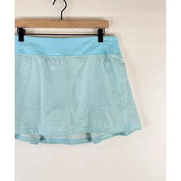 Lululemon Womens Skort Blue Pace Rival Mini Pleated A Line Skirt Stretch 10 Tall
