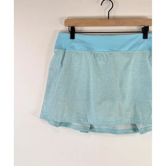 Lululemon Womens Skort Blue Pace Rival Mini Pleated A Line Skirt Stretch 10 Tall