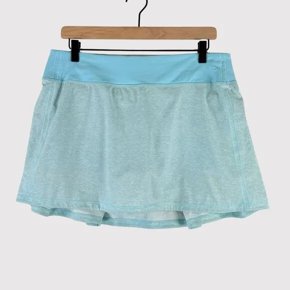 Lululemon Womens Skort Blue Pace Rival Mini Pleated A Line Skirt Stretch 10 Tall
