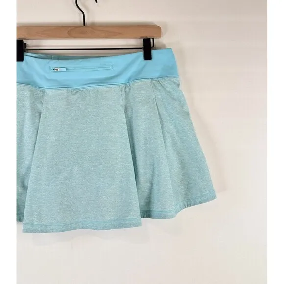Lululemon Womens Skort Blue Pace Rival Mini Pleated A Line Skirt Stretch 10 Tall