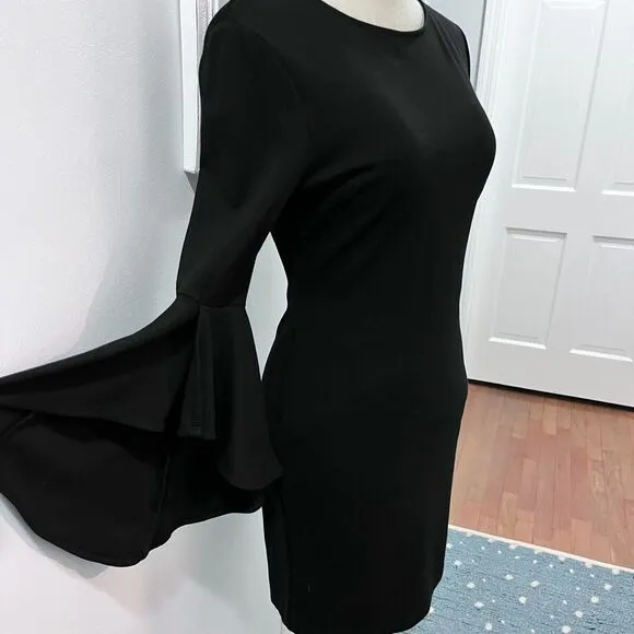 Lulu’s Classy yet sexy Double Flair flounce sleeves bodycon dress
