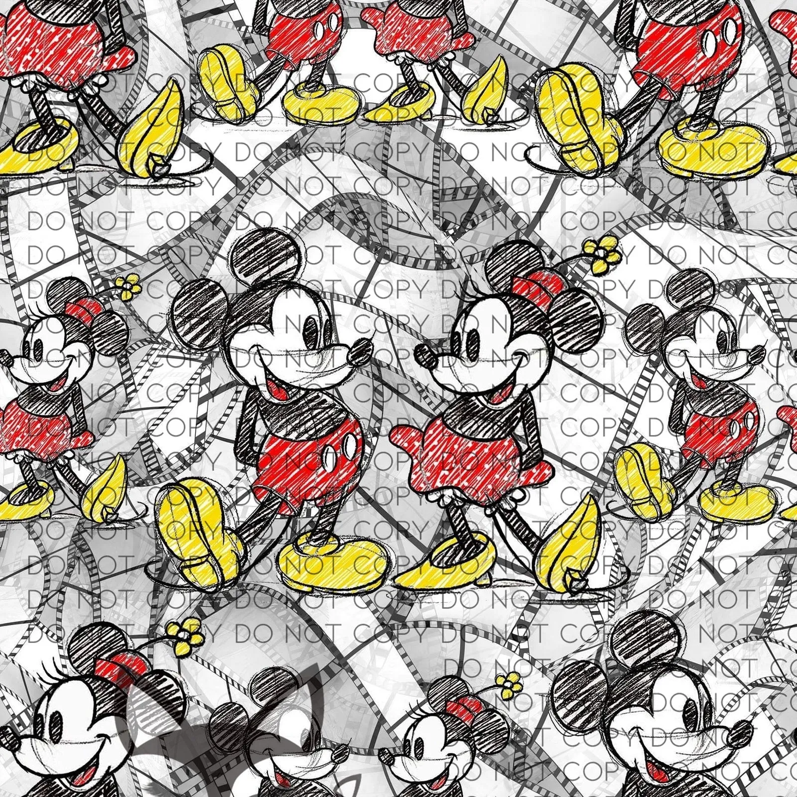 M and M Film Colored Pencil Fabric